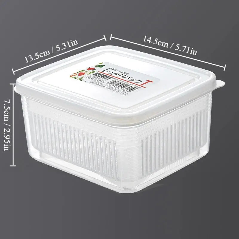 1PC Refrigerator Preservation Box Frozen Meat Refrigeration Box Food Storage Box Sorting Storage Sruit Vegetable Drainage Box