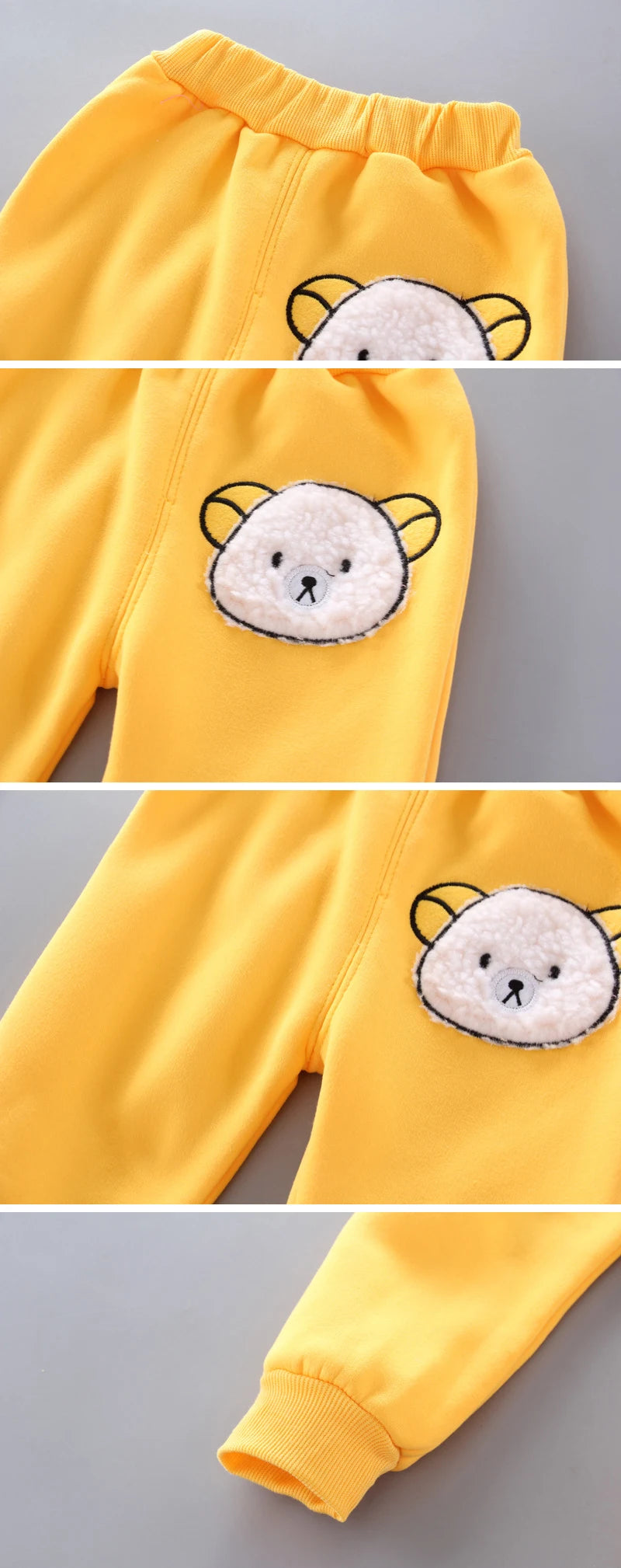 Winter Baby Fleece Clothing Sets Autumn Boys Girls Cotton Thicken Hooded Sweater Cartoon Bear Pants 3Pcs Kids Warm Outfits