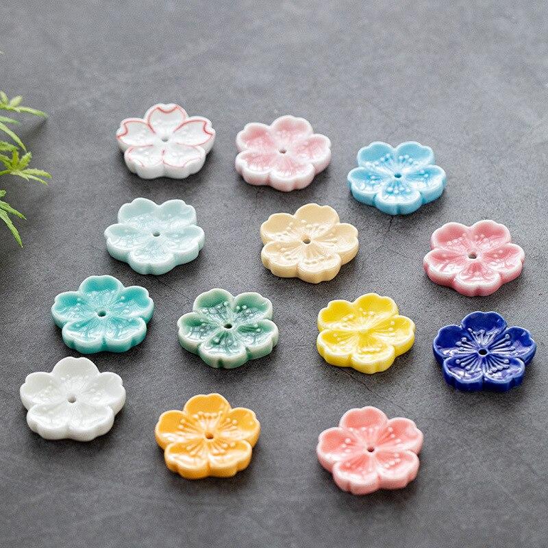 Cherry Blossom Incense Burner Home Ceramic Decor  Stick Holder Aromatherapy Censer Office Teahouse Ornament