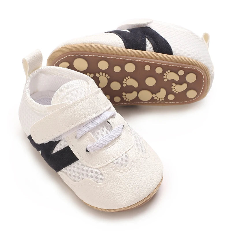 Newborn Baby Sneakers Letter Patchwork Baby Casual Shoes Anti-slip Hundred Toddler Baby Boys Girls Shoes 0-18 Months