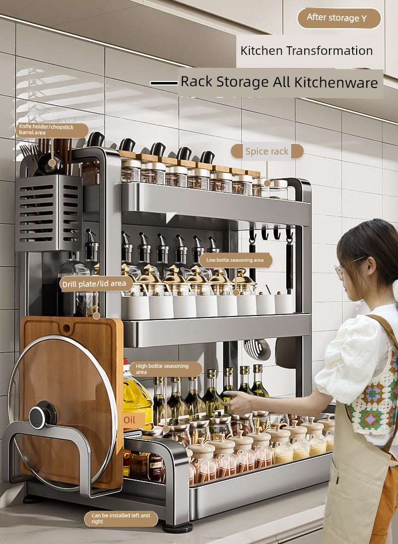 Multi-purpose rack for oil, spices, etc for kitchen, office or bath