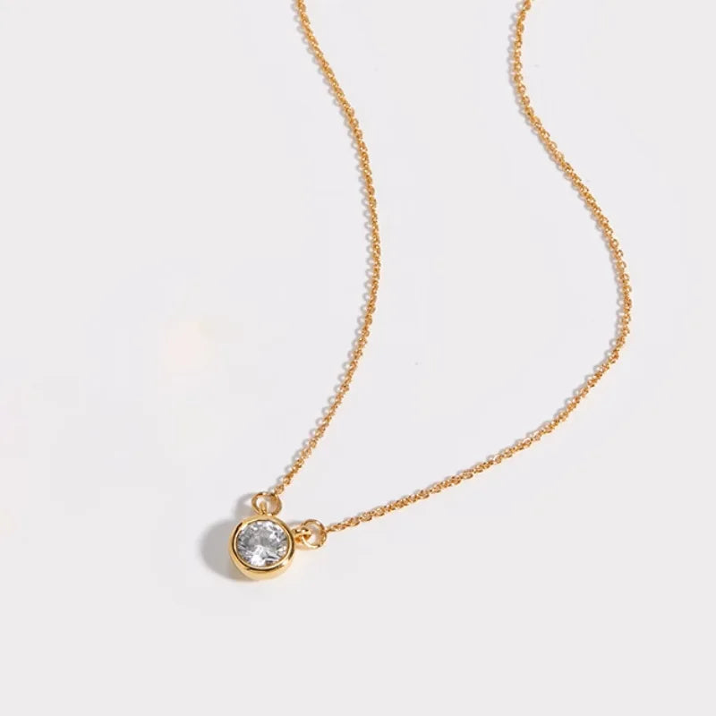 VENTFILLE 925 Silver Circular Geometry Rose Necklace Dropwise Glaze Korean Gentle Jewelry Birthday Gift Wholesale