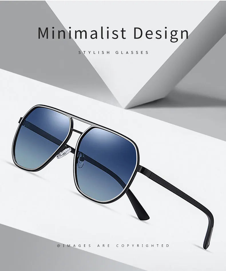 YIMARUILI New Fashion Metal Large Retro Men's Driving Optical Prescription Sunglasses Myopia Decorativ Polarized Sunglasses 3375