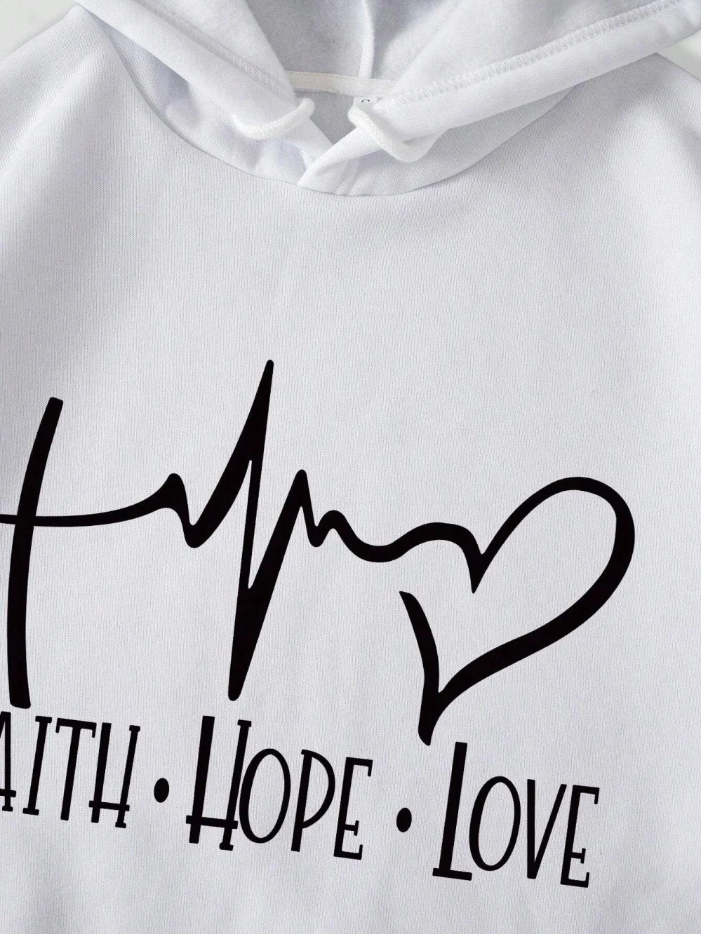 Faith Hope Love Letter Graphic Women Hoody Street Casual Loose Sweatshirt Autumn Fleece Hooded Hip Hop O-Neck Clothing Female