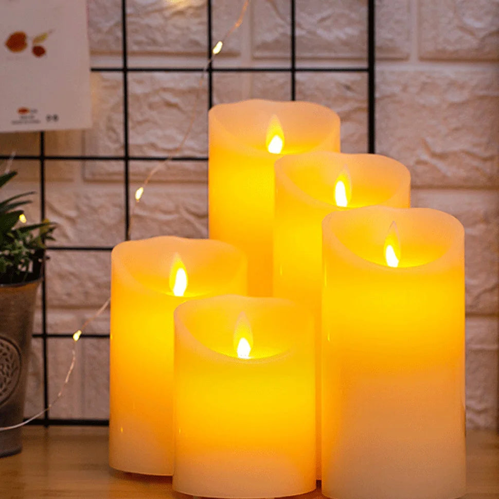 12Pcs/Set Flameless LED Candle Creative wishing Led Tea Light Warm White Flameless Candle Wedding Season  Decor Candle Light