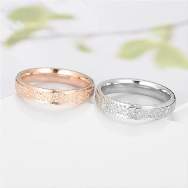 Gold Silver Color Wedding Bands Ring for Women Men Jewelry Stainless Steel Engagement Ring Couple Anniversary Gift anillos