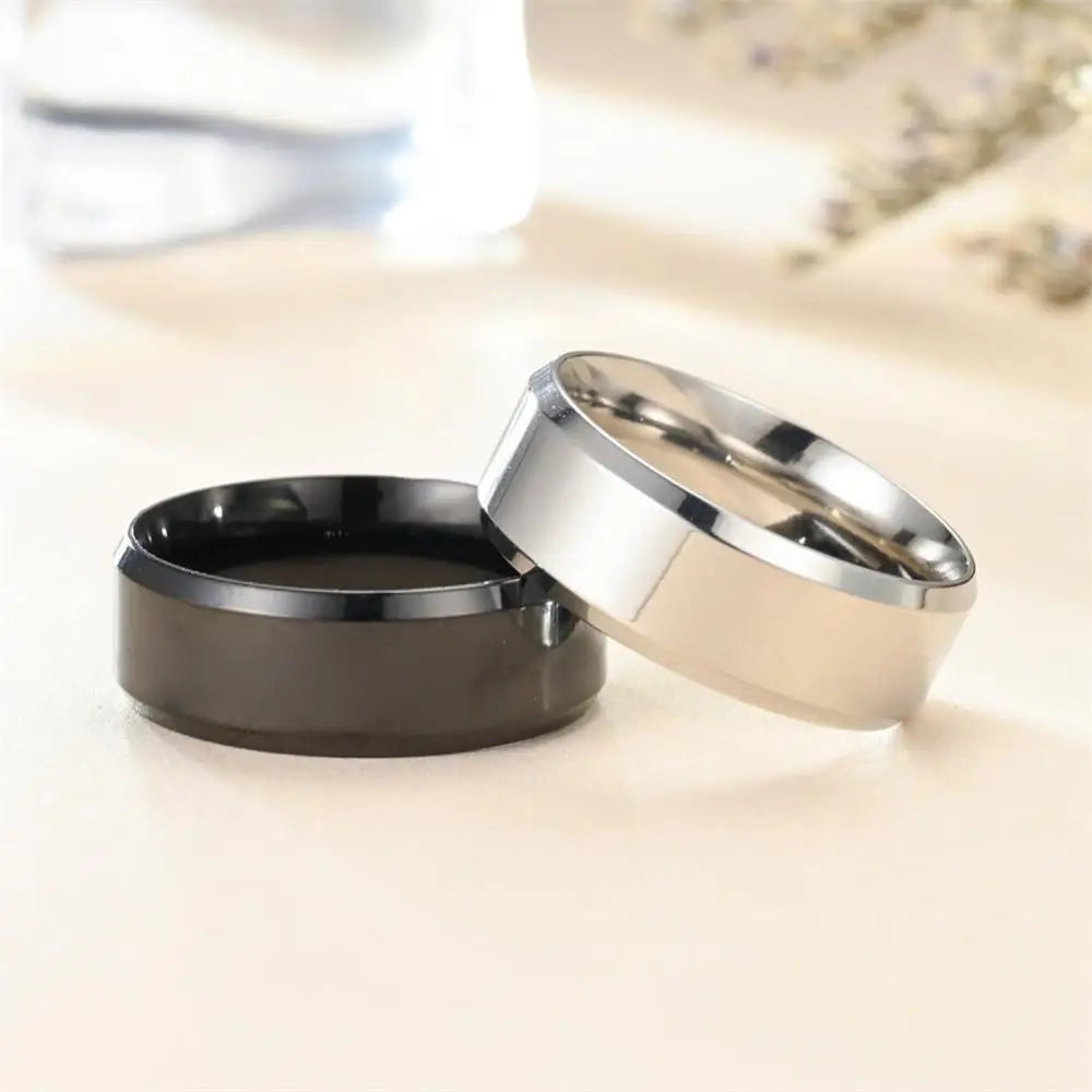 Simple Stainless Steel Rings Fashion Punk Couple Ring Women Men Classic Metal Jewelry Accessory Wedding Ring Gift Hiphop