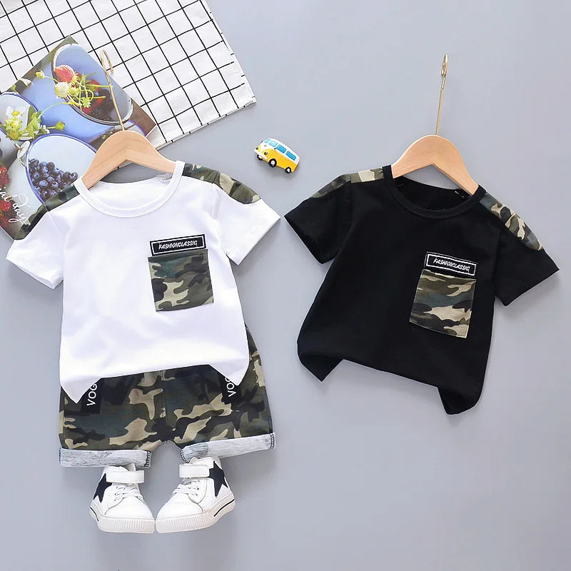 New Summer Baby Girl Clothes Children Boys Sports T-Shirt Shorts 2Pcs/Set Toddler Casual Costume Infant Clothing Kids Tracksuits