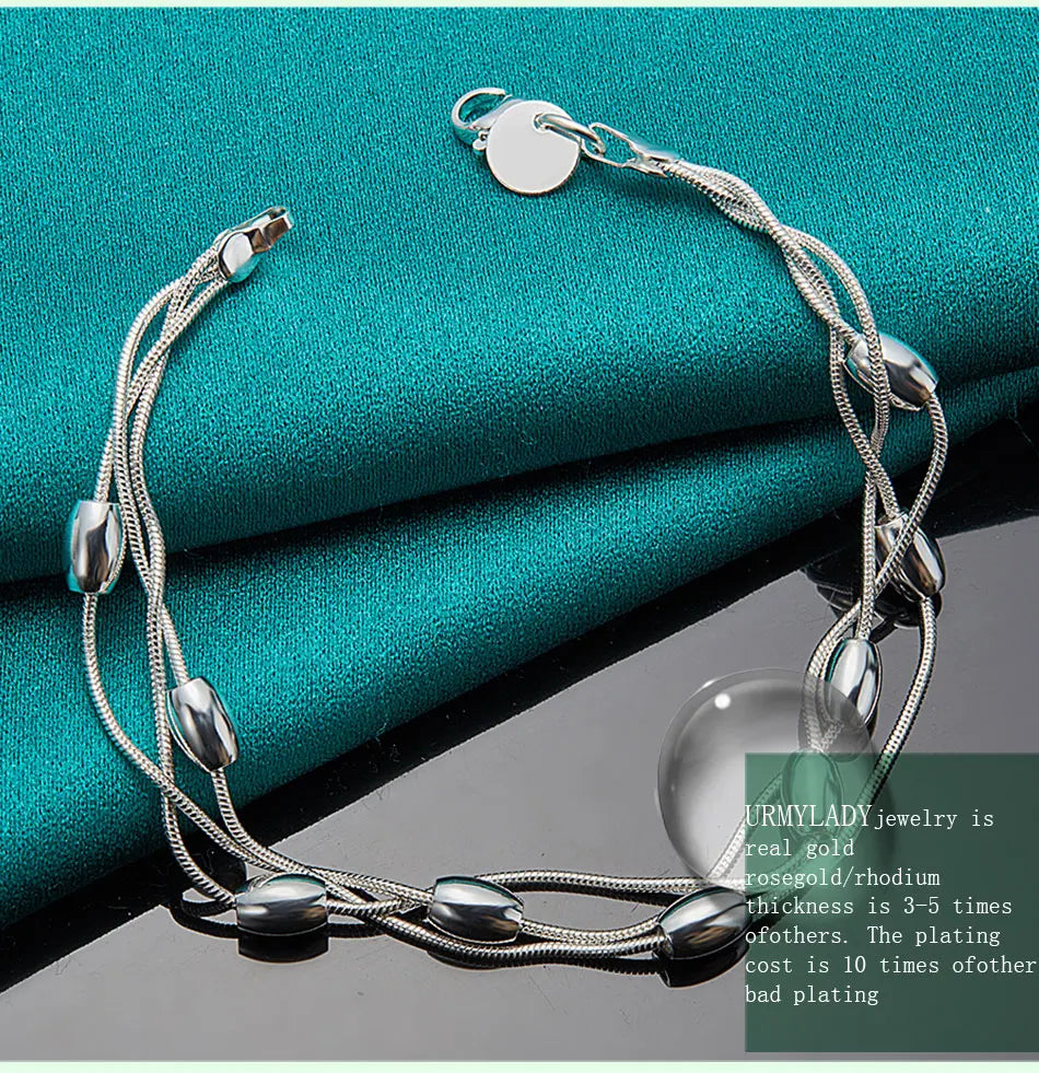 925 sterling silver bracelet chain fashion design product beautiful Jewelry High quality Bracelet bead for women lady wedding