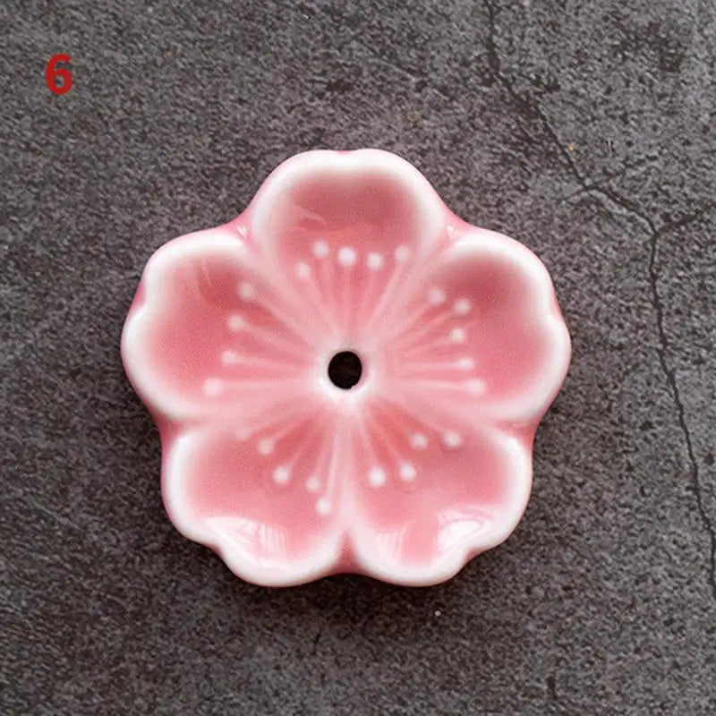 Cherry Blossom Incense Burner Home Ceramic Decor  Stick Holder Aromatherapy Censer Office Teahouse Ornament