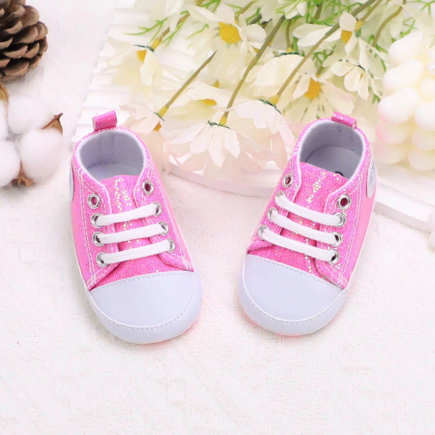 Trendy Comfortable Sequin Sneakers For Baby Boys, Lightweight Non Slip Shoes For Indoor Outdoor Walking, Spring And Autumn