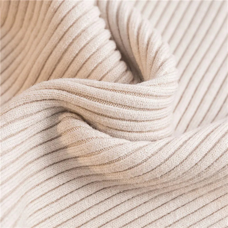 2024 Autumn Winter Women Knit Solid Turtleneck Pull Sweater Casual Rib Jumper Tops Female Home Pullover Y2K Clothing