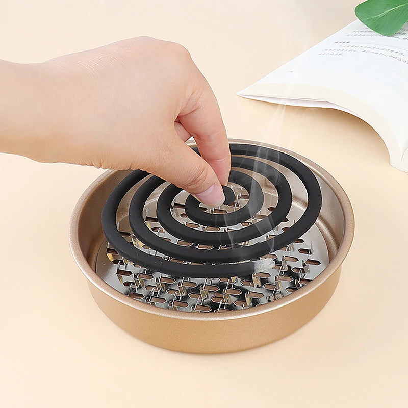 1PCS Mosquitoes Coil Holder Tray Frame Stainless Steel Round Rack Plate For Spirals Incense Insect Repellent Accessories