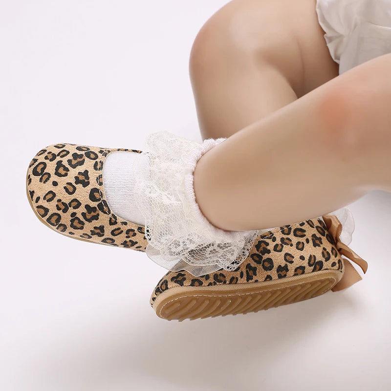 Baby Shoes Spring and Autumn Girl Baby Fashionable, Soft, Comfortable, Sweet Princess Shoes Rubber soles, Non slip Walking Shoes