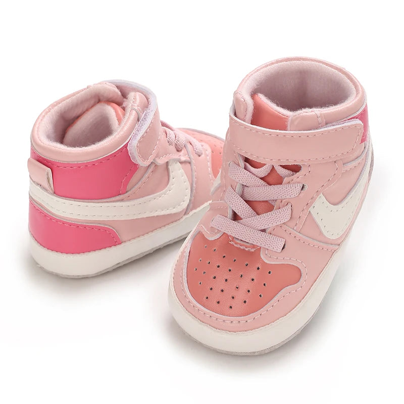 Spring and Autumn Sweet Pink Theme Girl Baby Casual Sports Shoes Soft Sole Comfortable Baby Walking Shoes 0-18M