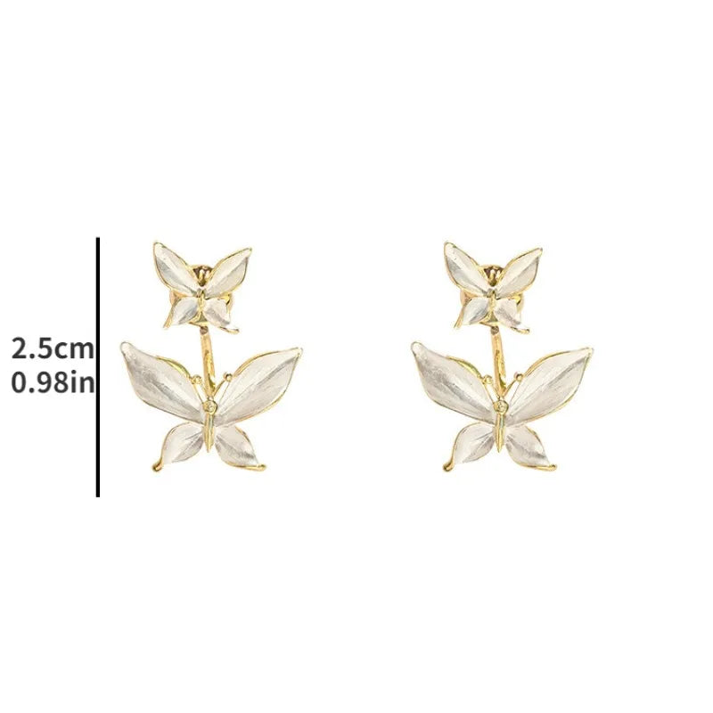 1 pair of new Korean style butterfly women's earrings, fashionable, simple, exquisite jewelry, exquisite gifts for friends