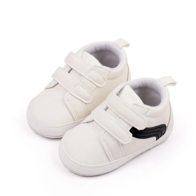 New White Baby Shoes Lovely Bear / Stripes Casual Soft Sole Anti-slip Infant Sports Toddler Boys Girls First Walkers