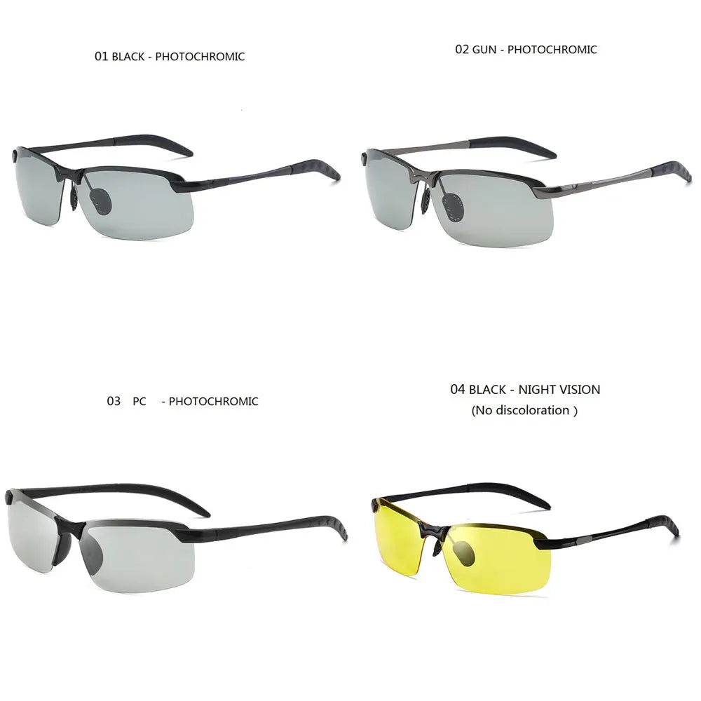 Photochromic Sunglasses Men Polarized Driving Chameleon Glasses For Car Glasses For Drivers Steampunk Anti-headlights For Cars