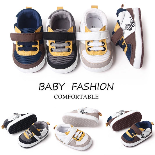 Baby Shoes 0-9-18 Months for Toddler Boys and Girls Soft Cotton Baby Sneaker Soft PU Leather Baby Casual Walking Shoes BH2319