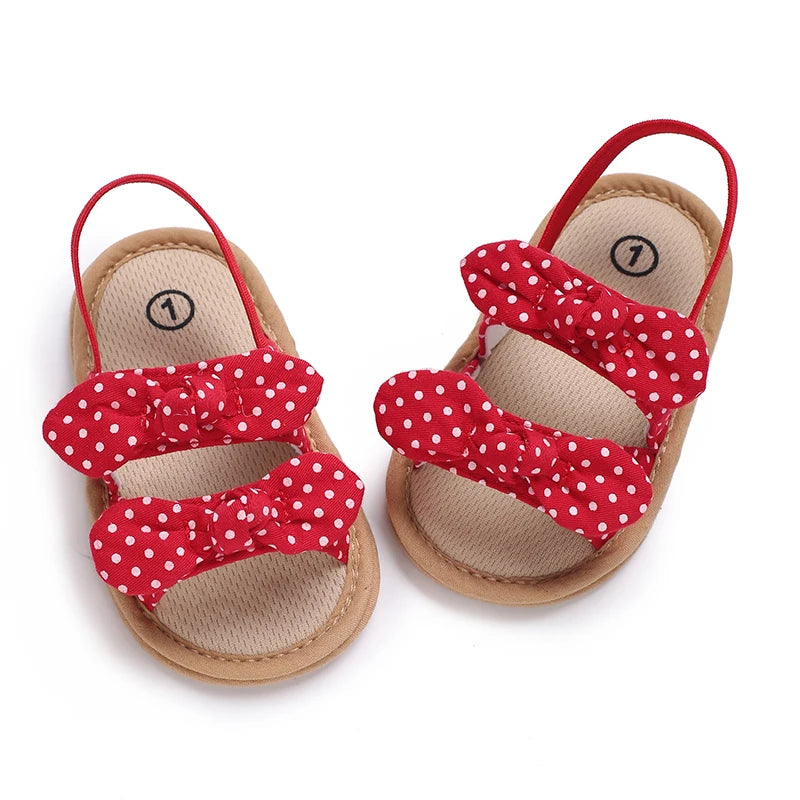 Summer baby girl sandals red festive and cute flower baby shoes soft rubber soles comfortable and casual baby walking shoes