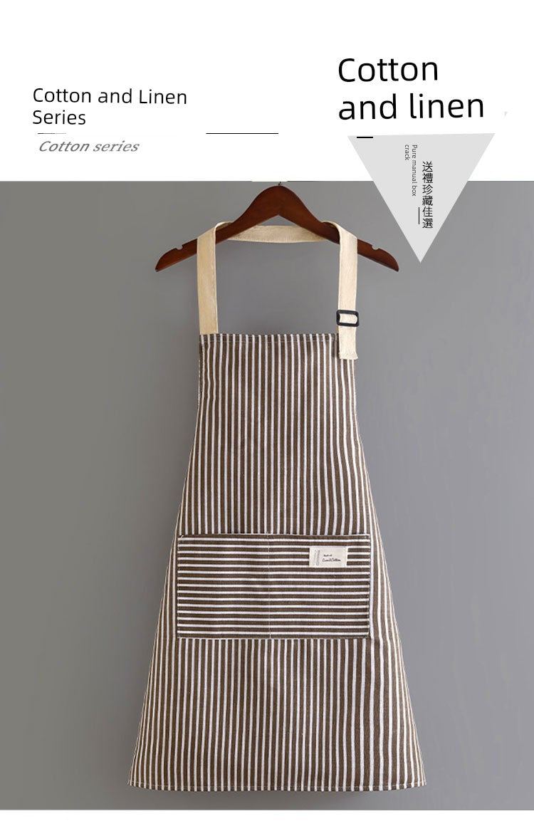 K-style Fashion For Home Work Restaurant Cotton and Linen Apron