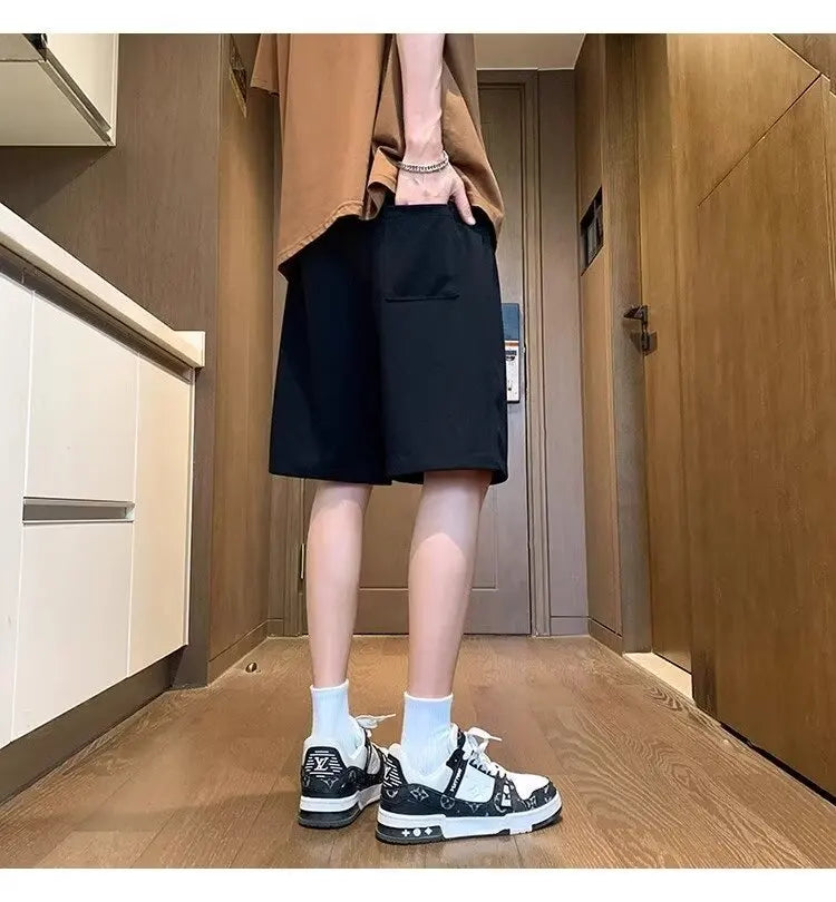 Korean Summer Men's Shorts Fashion Grey Sweatpants Harajuku High Street Men's Clothing Casual Gym Shorts At Home Short pants New