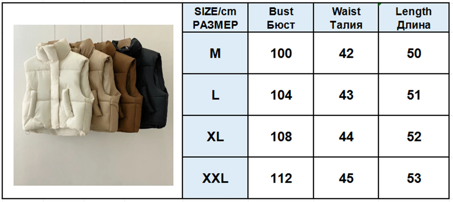 Autumn Winter Y2K Vest Women Thick Warm Down Vest Harajuku Loose Jacket Casual Outerwear Short Waistcoat Windproof Vest Coats