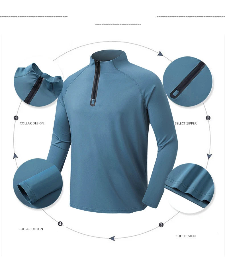 SBWL High quality Mens outdoor hiking golf running breathable Polo shirt Office casual Polo long-sleeved Sports base shirt Tops