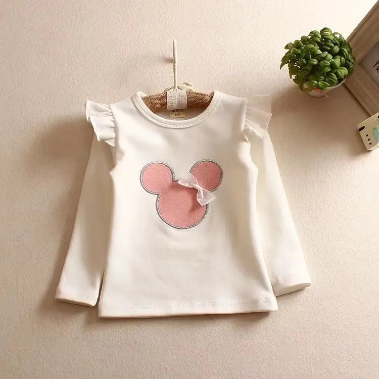 New 2023 Retail Latest Design Brand Children Clothes Girls Knitting T Shirt Kids Long Sleeves T-shirts Girls Clothing