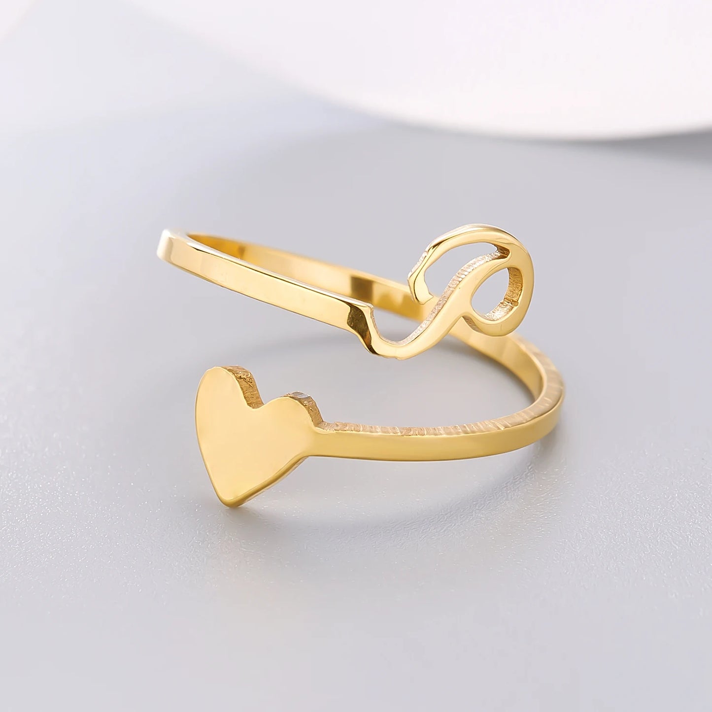 Simple Romantic Heart and Letter Rings A-Z 26  Alphabet Initials Ring For Women Opening Finger Ring Party Jewelry Birthday Gift