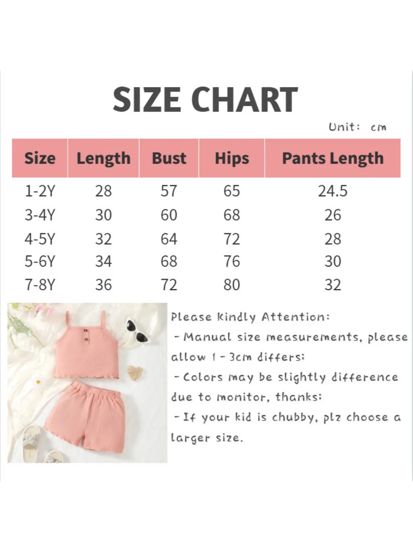 2PCS Kid Girl Daily Clothes Set Solid Color Sleeveless Sling Top+Shorts Summer Fashion Lovely Casual Wear for Children 1-8 Years