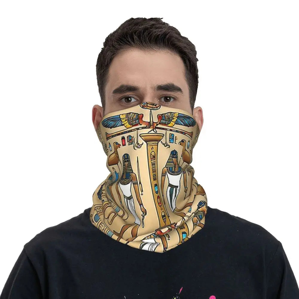 Egyptian Gods And Pharaohs Bandana Neck Gaiter Printed Mask Scarf Multifunction Headwear Running Unisex Adult Winter