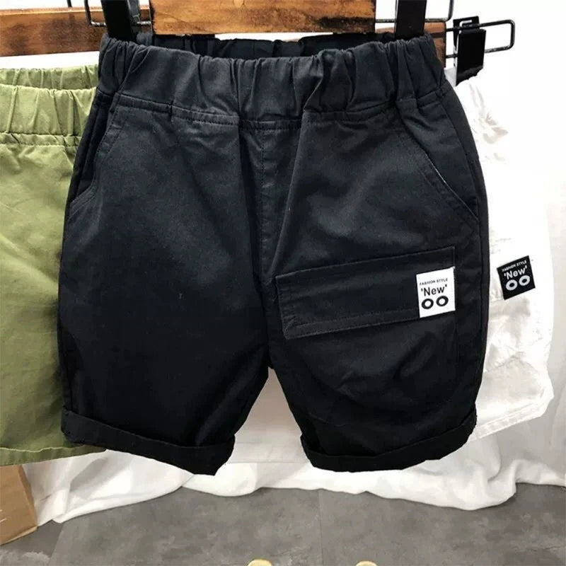 Kids Boy Shorts With Pocket Spring Summer Trousers Cotton Elastic Waist Fashion Short Pants Children Clothes