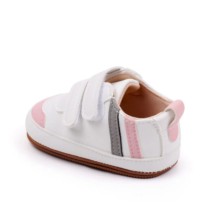 New White Baby Shoes Lovely Bear / Stripes Casual Soft Sole Anti-slip Infant Sports Toddler Boys Girls First Walkers