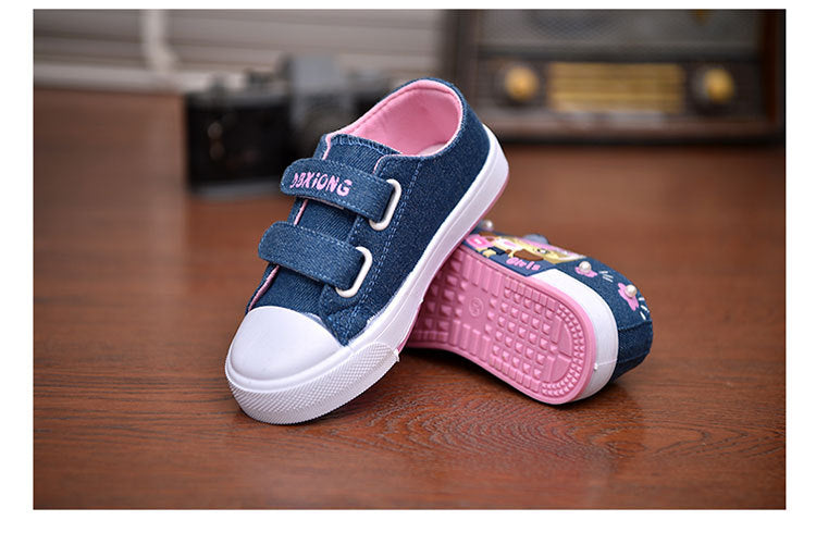 Children Canvas Shoes Soft Bottom Fashion Kids Casual Sports Running Shoes Non-slip Breathable Baby Toddler Flat Sneakers