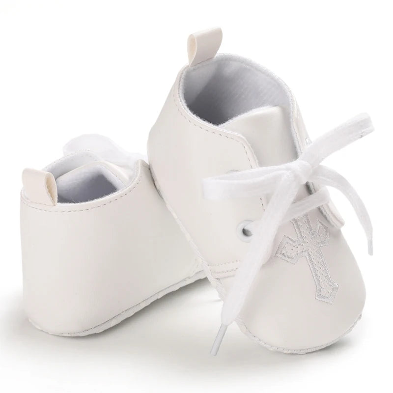 Spring and Autumn Baby Shoes Fashion Classic White PU High Top Sports Shoes Soft Sole Comfortable Casual Walking Shoes