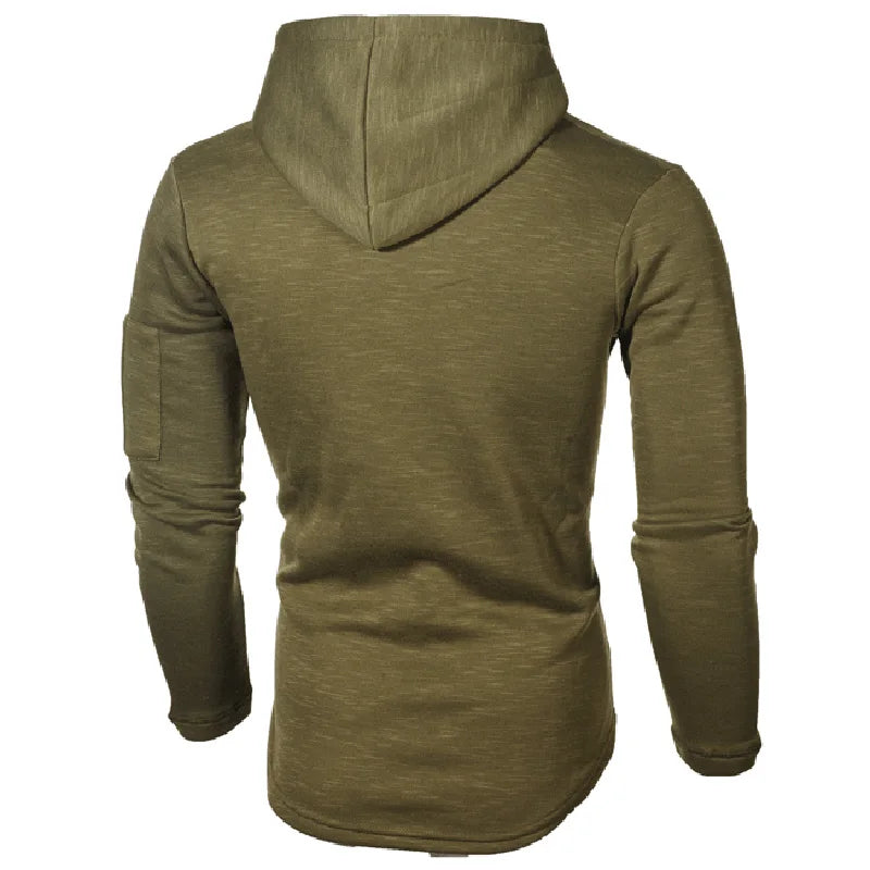 New Spring Men's Hooded T Shirt Slim Fit Cotton Long Sleeve Casual Zipper T-shirts Tops and Tees Hoodies Tshirt for Men  MY174