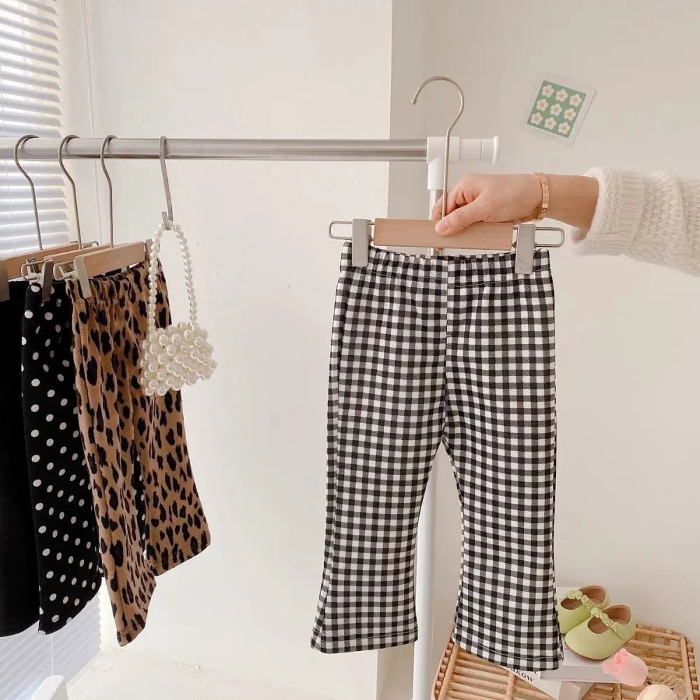 Kids Trousers Spring Slim Flare Pant Girls Boys Stretch Trousers Toddler Clothes Solid Color Infant Clothing For 1-12T