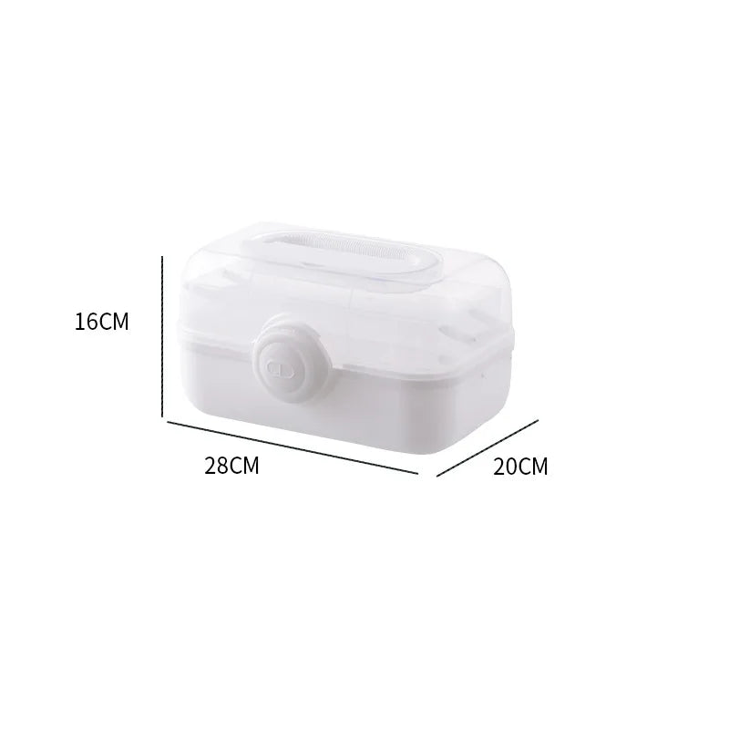 1 Pc Household Medicine Box Storage Box Large Capacity Multi-layer Portable Medical First Aid Kit Transparent Small Medicine Box