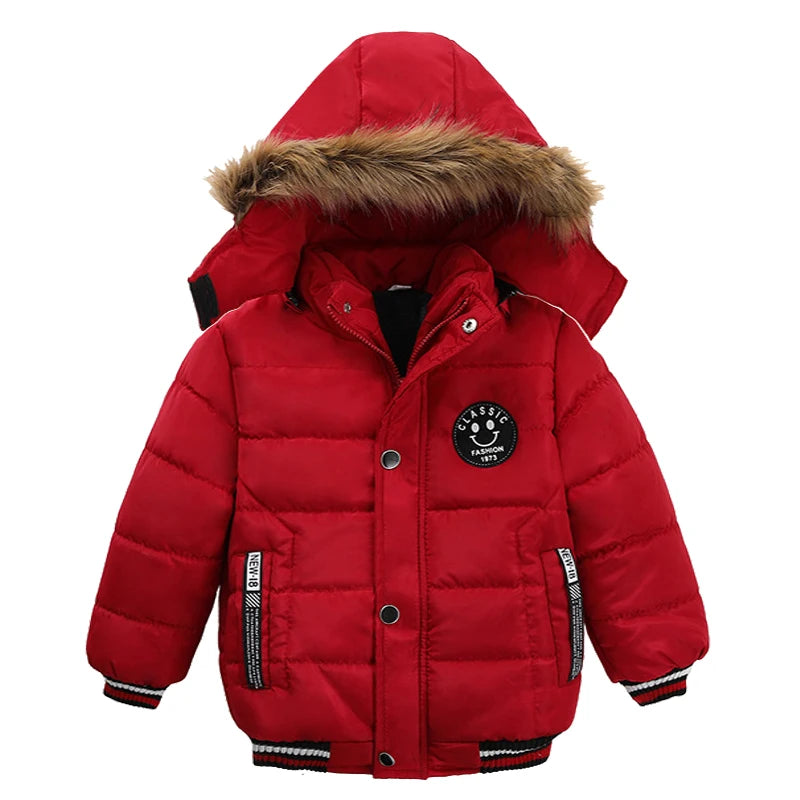 2 3 4 5 6 Years Winter Baby Boys Jacket Classic Keep Warm Fashion Girls Coat Hooded Zipper Outerwear Birthday Gift Kids Clothes