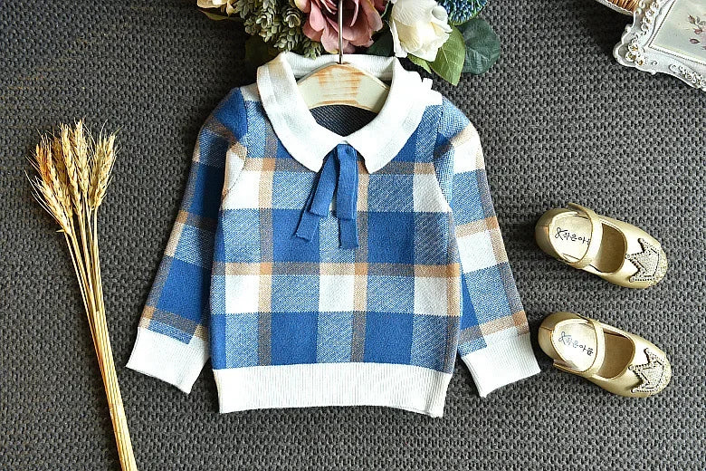 Baby Girls Winter Clothes Set Christmas Outfits Kids Girls Plaid Knit Sweater&skirt Fall Girl Clothing Set Children Costume