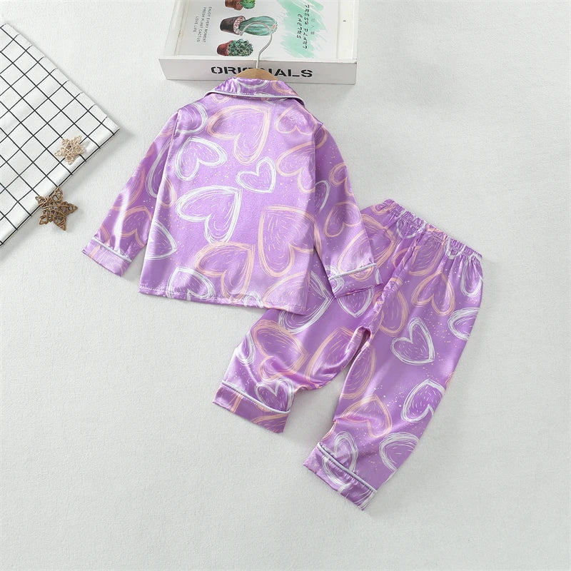 Autumn Baby Girls Clothes Set Children Pajamas Long Sleeved Shirt Pants 2Pcs/Sets Kids Sleepwear Toddler Clothing Infant Costume