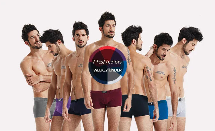 7Pcs/LotMen's Underwear Sexy Boxer Solid Color Boxer High-quality Moda Comfortable Soft Panties Boxer Underwear Large Size L-6XL