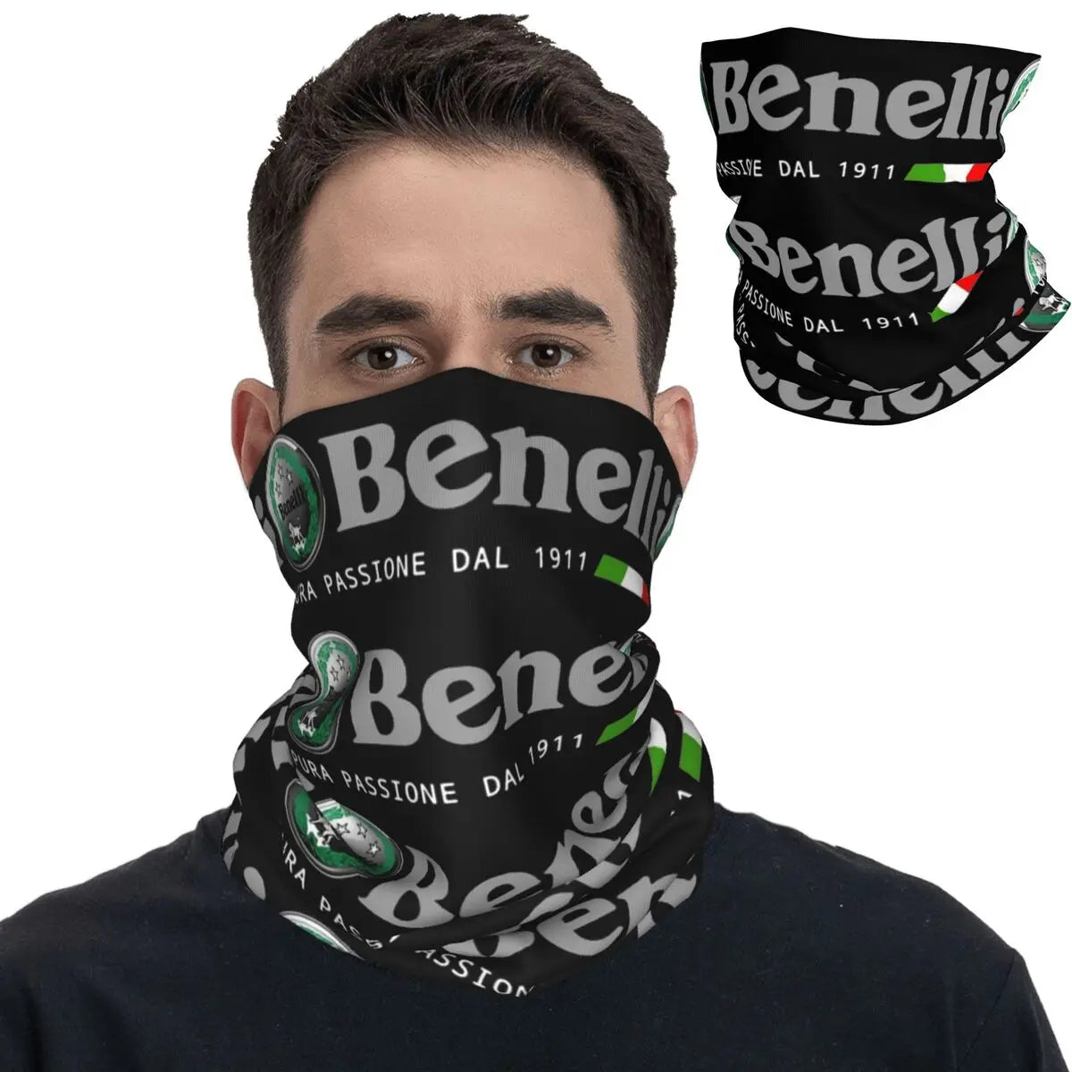 BENELLI MOTORCYCLE DESIGNS Bandana Neck Gaiter Printed Mask Scarf Multi-use Balaclava Hiking for Men Women Adult Breathable