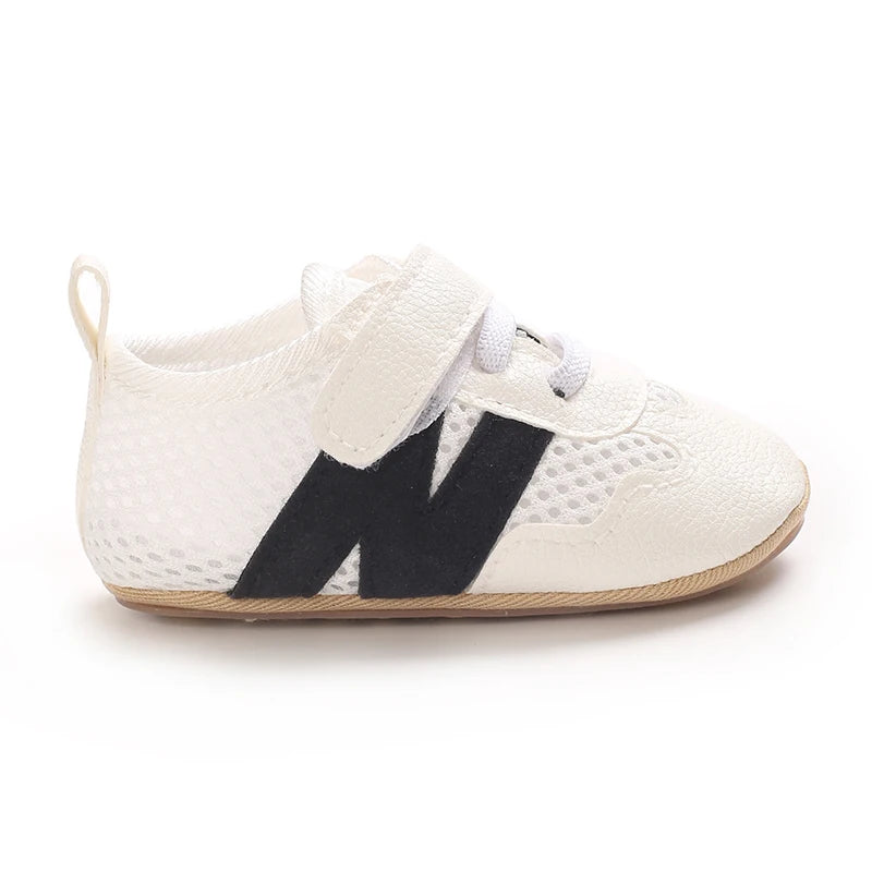 Newborn Baby Sneakers Letter Patchwork Baby Casual Shoes Anti-slip Hundred Toddler Baby Boys Girls Shoes 0-18 Months