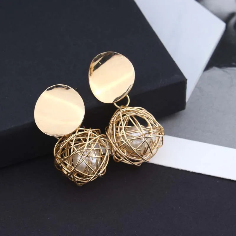 2019 Fashion Statement Earrings 2018 Ball Geometric Earrings For Women Hanging Dangle Earrings Drop Earring Modern Jewelry