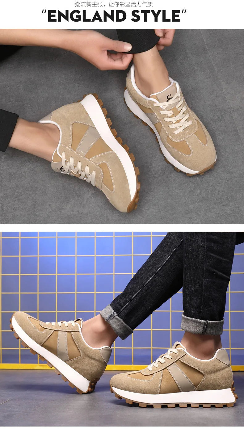 Genuine Leather Men Sneakers Elevator Shoes Hidden Height Increasing Shoes Men 8 6CM Sports Casual Flat Oxfords Man Heightening