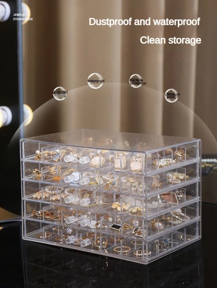 31/72/79/120 Grids Earring Earbuds Storage Boxes Acrylic Jewelry Organizer Stackable Nail Art Diamond Display Stand Drawer