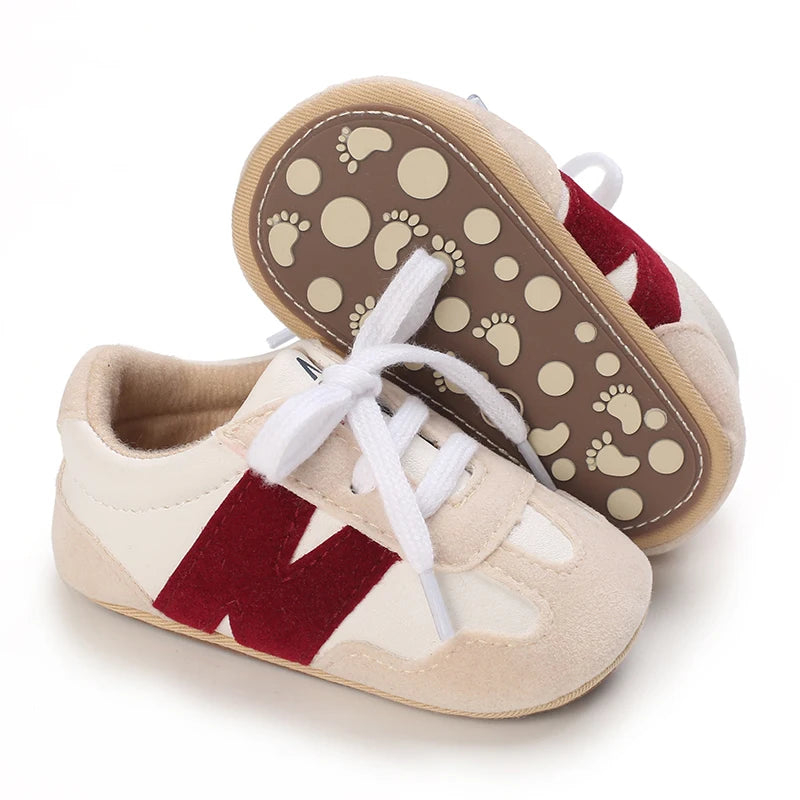 Newborn Baby Sneakers Letter Patchwork Baby Casual Shoes Anti-slip Hundred Toddler Baby Boys Girls Shoes 0-18 Months