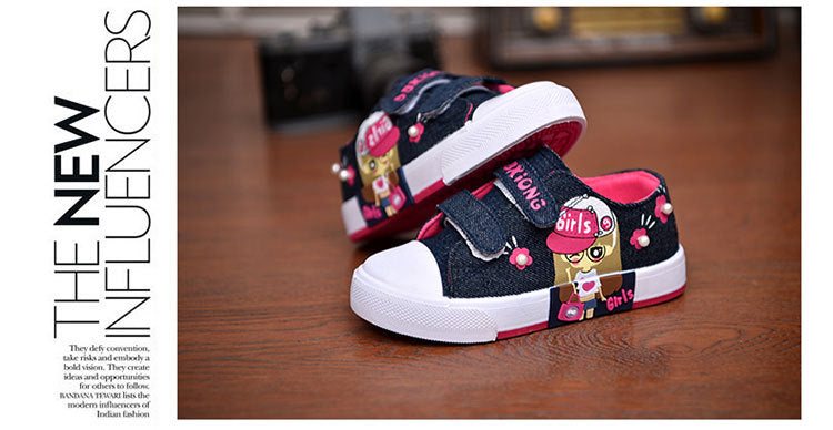 Children Canvas Shoes Soft Bottom Fashion Kids Casual Sports Running Shoes Non-slip Breathable Baby Toddler Flat Sneakers